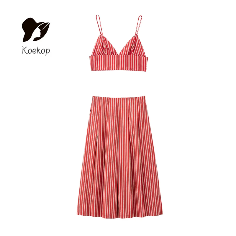 Koekop المرأة أزياء مثير مخطط الرسن البنطال القصير و خمر عالية الخصر متاهة المرأة شيك السيدات الرسن تنورة