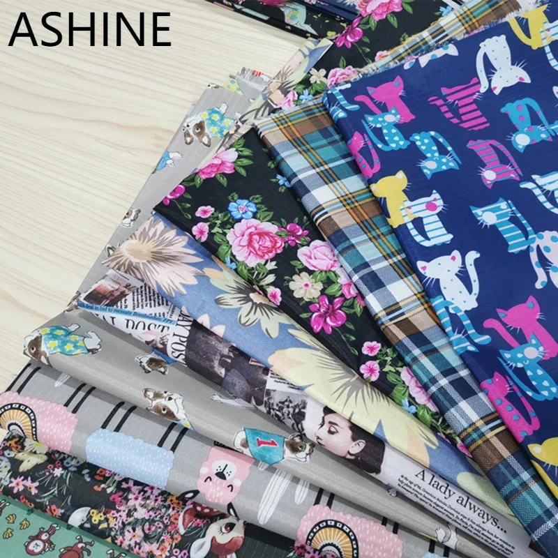 

Floral Cartoon 210D PVC Waterproof Fabric Upholstery Oxford Polyester Fabric Waterproof Table Tent Bag, Curtain Furniture cloth