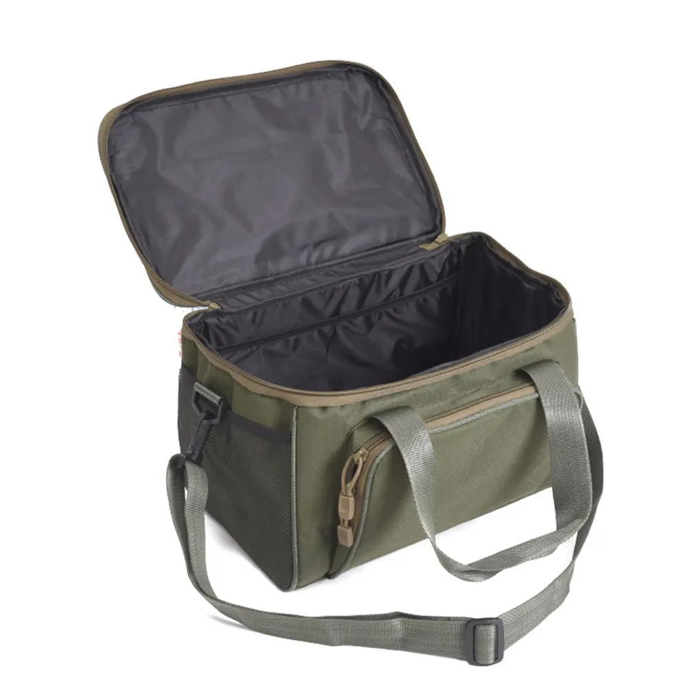 

Fishing Bait Bag Multifunctional Oxford Fabric Tackle Backpack Handbag Chest Pack 37x25x25cm Army Green Double Zipper Organized