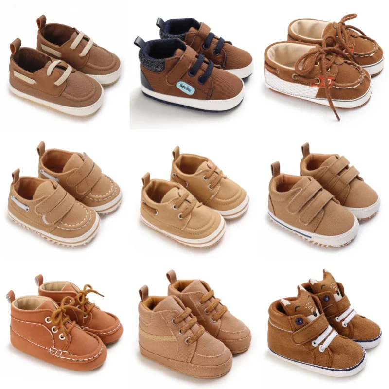 

Весенне-осенняя коричневая детская обувь для детей 0-1 года, мужская детская обувь, повседневная обувь на мягкой подошве, кроссовки