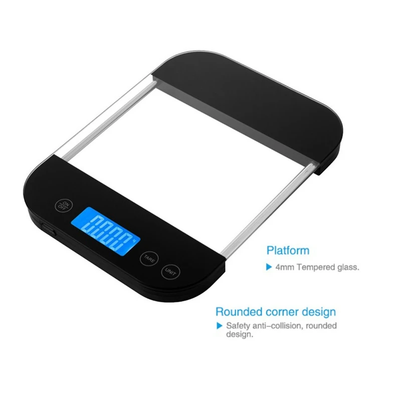 Food Scale Digital Scale Ounces Grams Rechargeable Waterproof Anti-Collision Glass Panel Charging Baking Scales A Durable