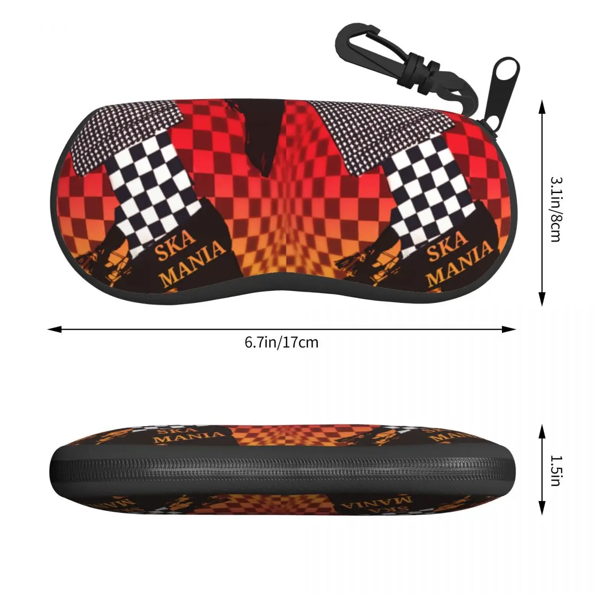 Ska Mania Sunglasses Soft Case Neoprene Zipper Reggae Music Shell Eyeglass Case Custom Protective Box For Glasses