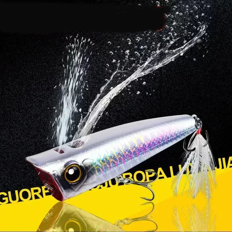 Señuelos de pesca Sideny Topwater Popper Jet Rock POP cebo duro Artificial flotante para lubina