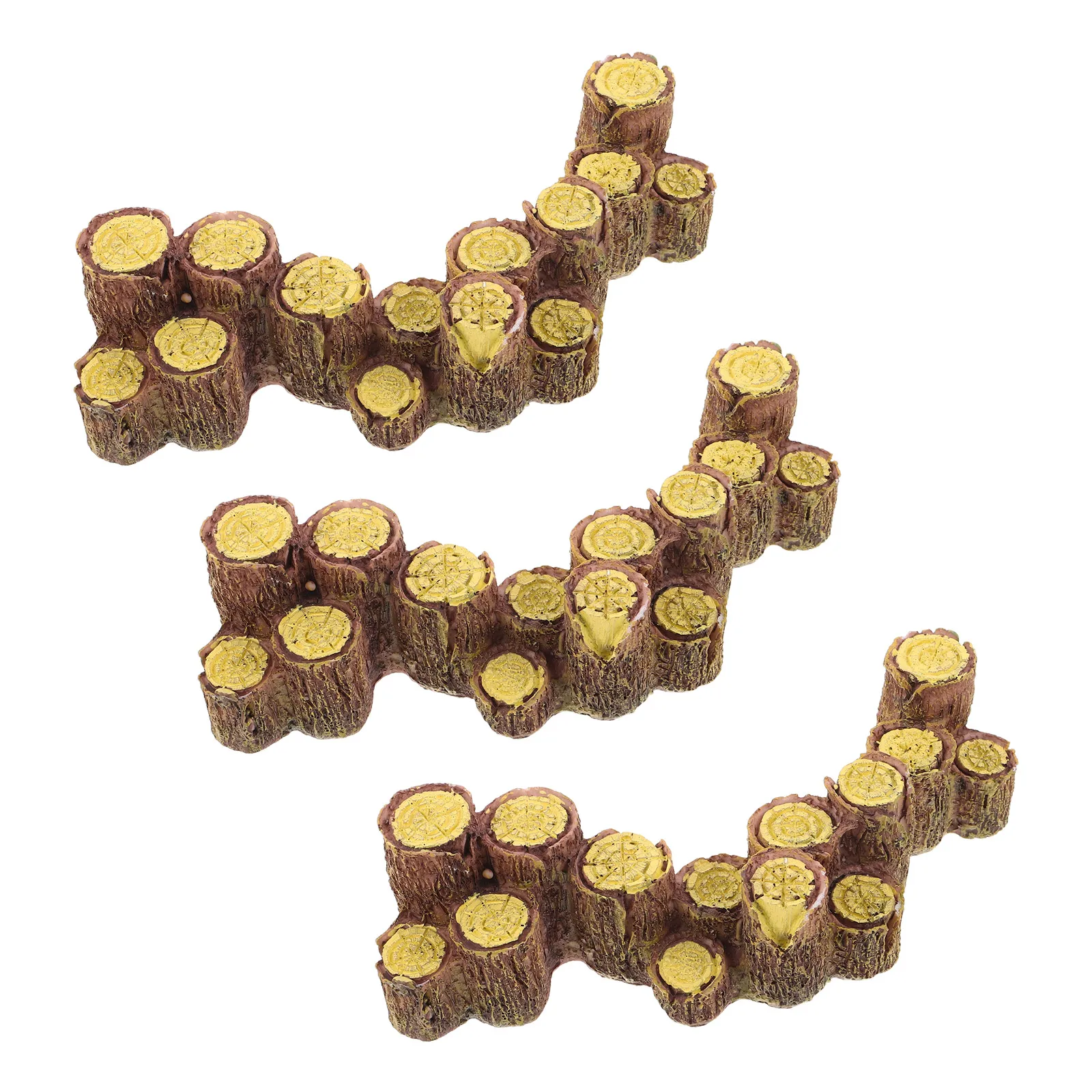 

3pcs Miniature Landscape Props Resin Stump Decor Fairy Garden Ornament Sand Table Accessories Micro Tree Stakes Durable Faux