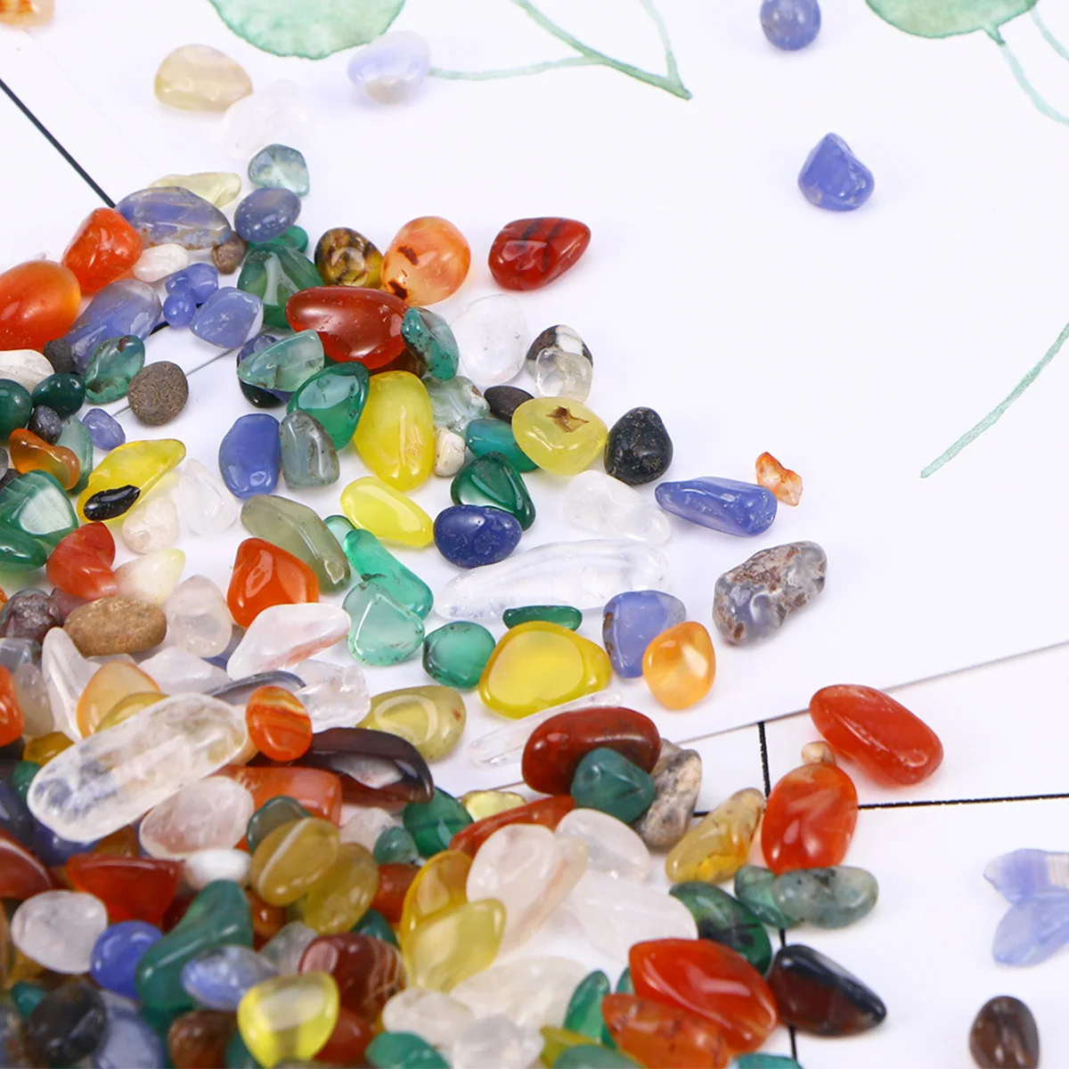 

2Packs Natural Crystal Stones Tumbled Gravel for Aquarium Fish Tank Decorative Rocks Healing Energy Home Office Indoor Plants