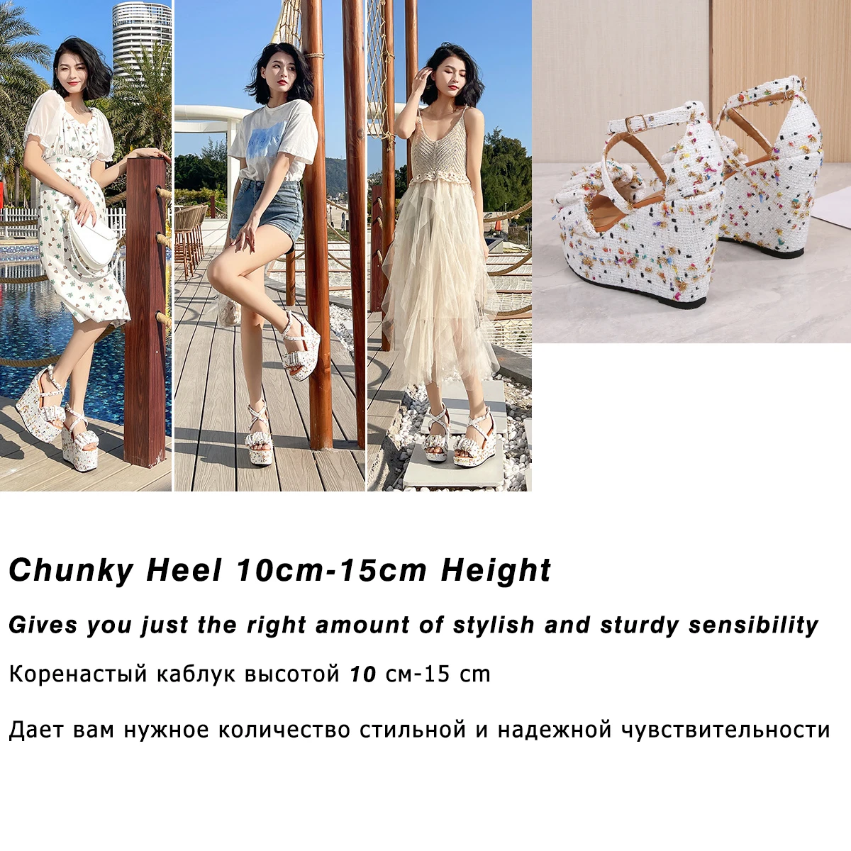 Fujin 10cm-15cm High Heel Outdoor Elegant Sandals Slippers Women Summer Shoes Slippers Platform Wedge bohemian Slides Cute Shoes