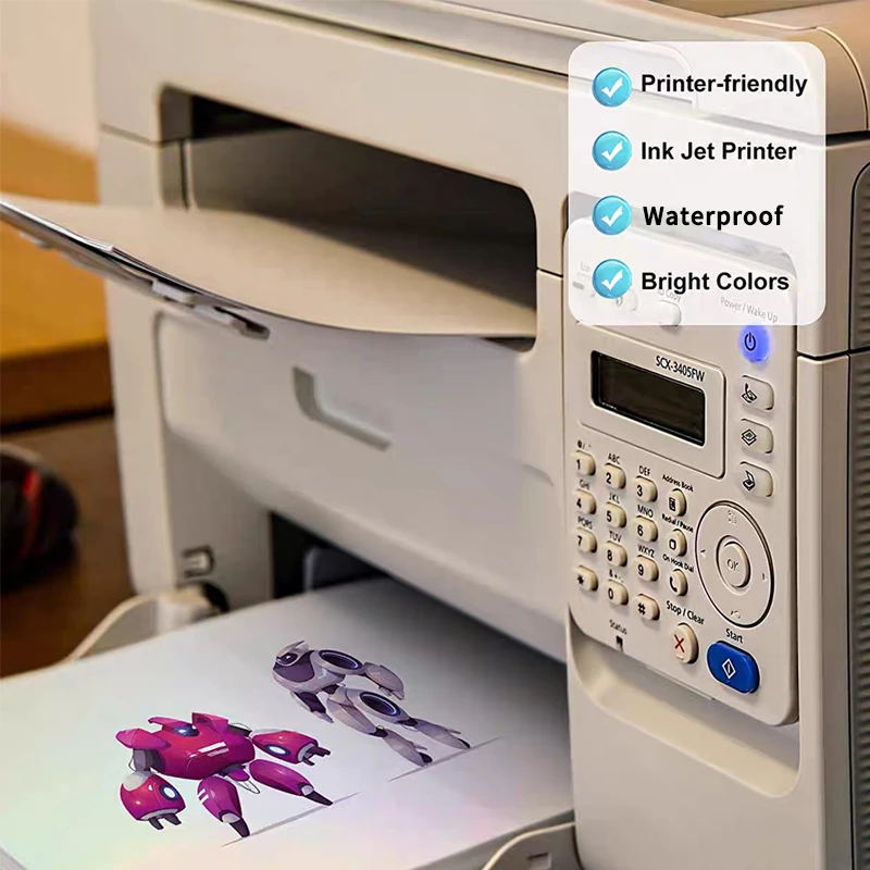 10pcs A4 Holographic Printable Sticker Paper Transparent  Laser  PET Adhesive Paper For Inkjet Printer Waterproof DIY 8.3“×11.7”