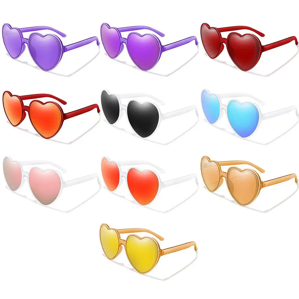 Gafas de sol con forma de corazón para mujer, lentes de sol con protección UV400, para fiesta de Halloween, Cosplay