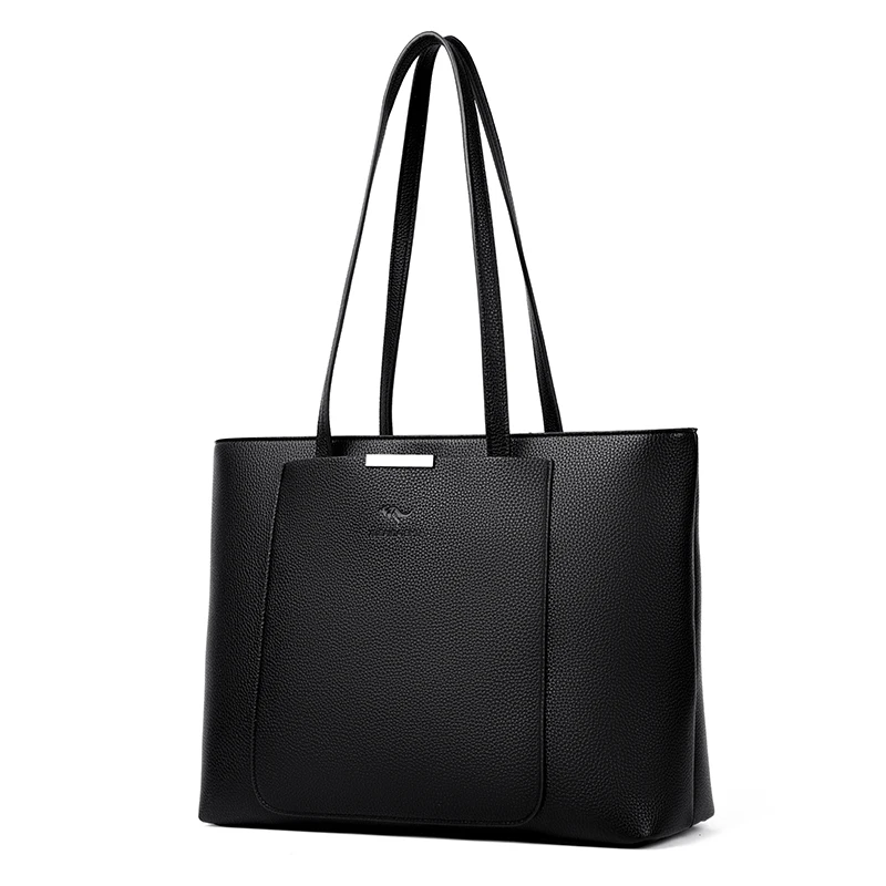 Solid Color Luxury Handbag Women Bags Designer HIgh Quality Leather Shoulder Bags for Women 2024 High Capacity Shopping Tote Bag
