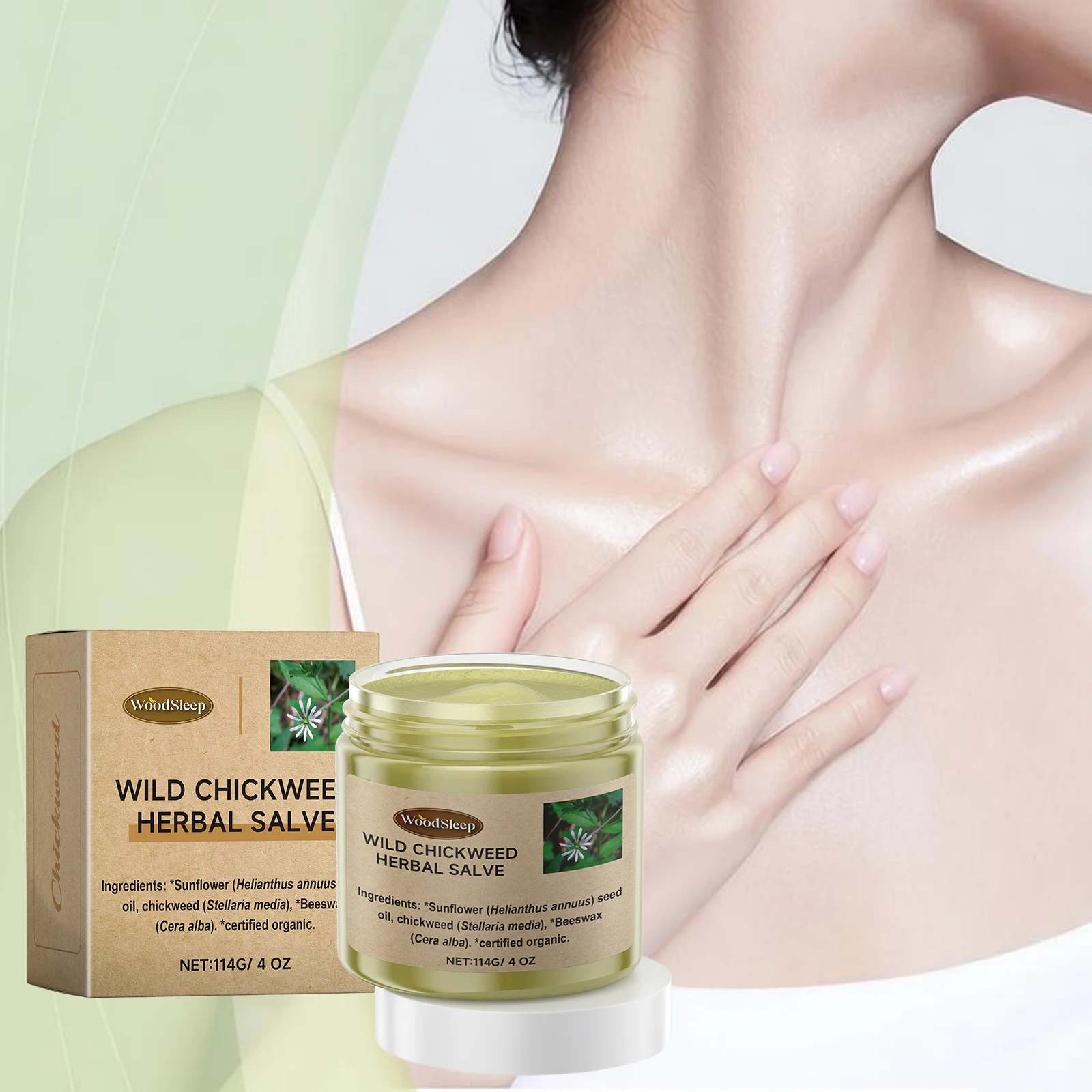 

Chickweed Herbal Salve Soothing Dryness Hydrating Soft Smooth Multifunctional Skin Soothing Long Lasting Moisturizing Body Cream
