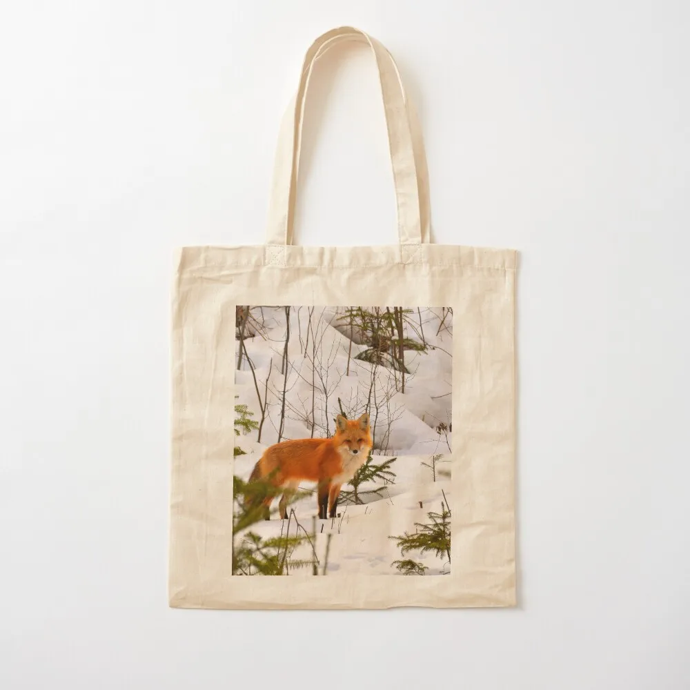 Winter Fox Tote Bag custom tote bag canvas shopping bag sac pour femme bags for women
