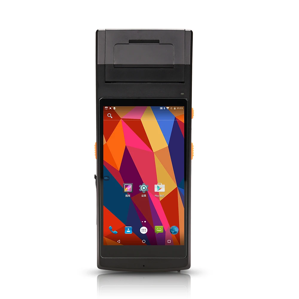 Touchscreen Android 1d 2d Barcoder Scanner Terminal PDA 4G Wifi BT Handheld Terminal PDA mit eingebautem Thermo drucker