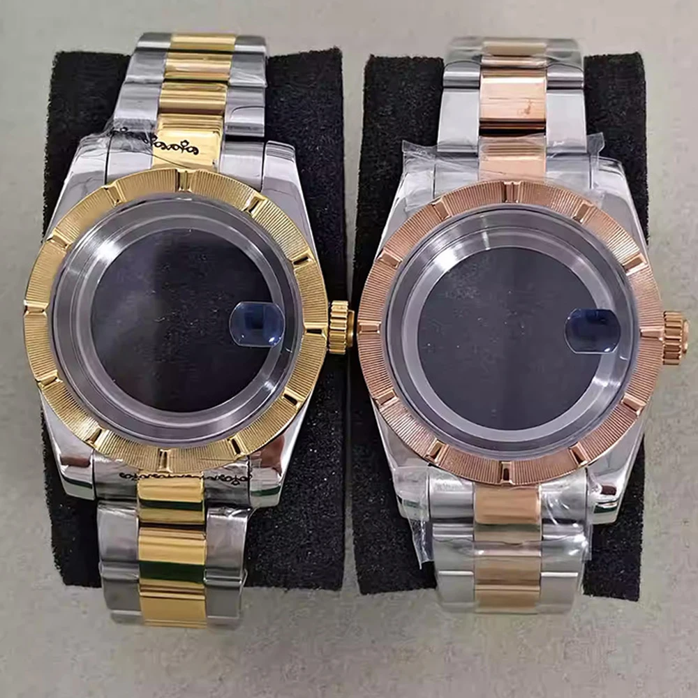 39mm/36mm Watch Case with Watch Strap Stainless Steel Sapphire Crystal Case NH35 Bracelet for NH35/NH36/4R Movement Watch Shell