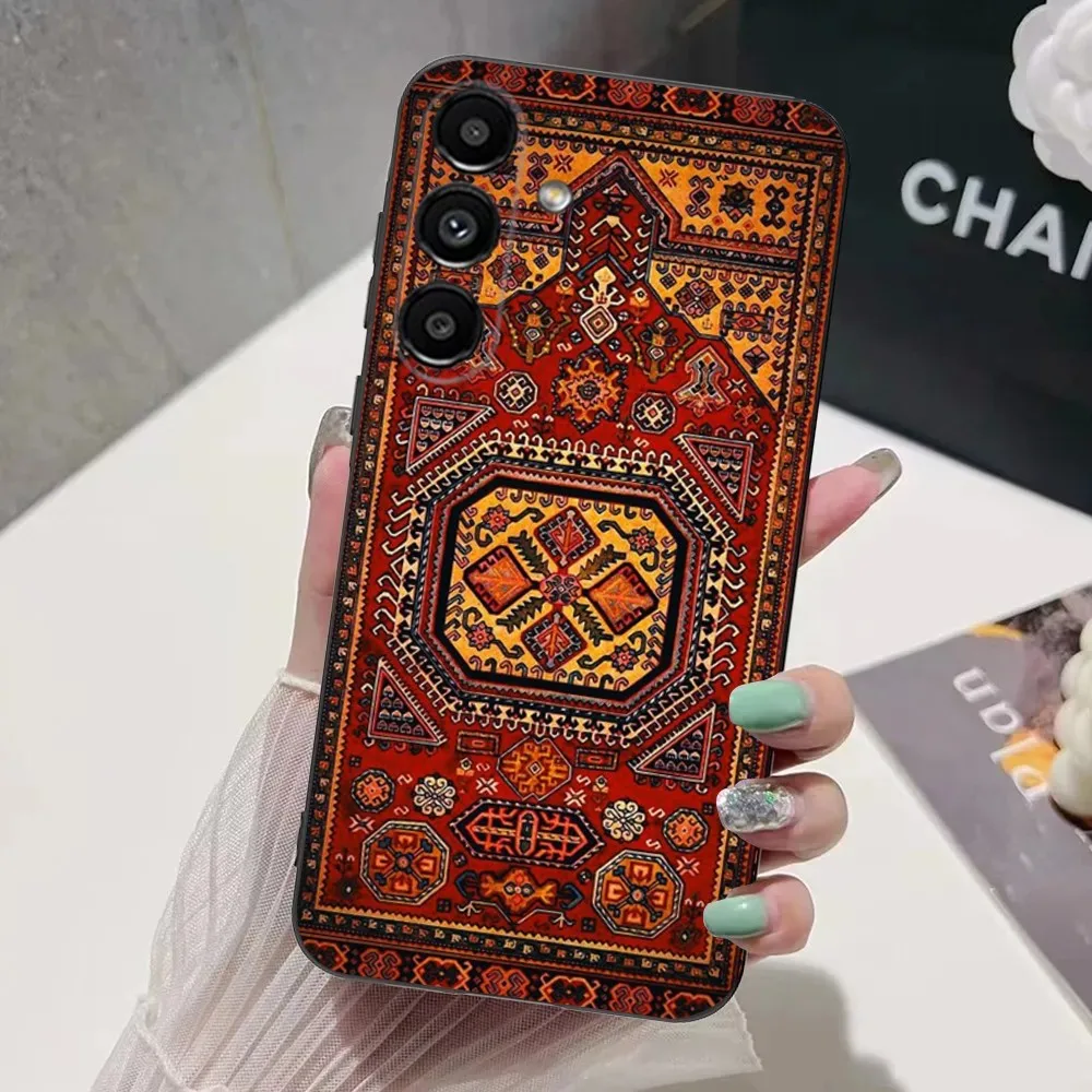 Persian Carpet Floral Pattern  Phone Case For Samsung S24,S21,S22,S23,S30,Ultra,S20,Plus,Fe,Lite,Note,10,9,5G Black Soft Cover