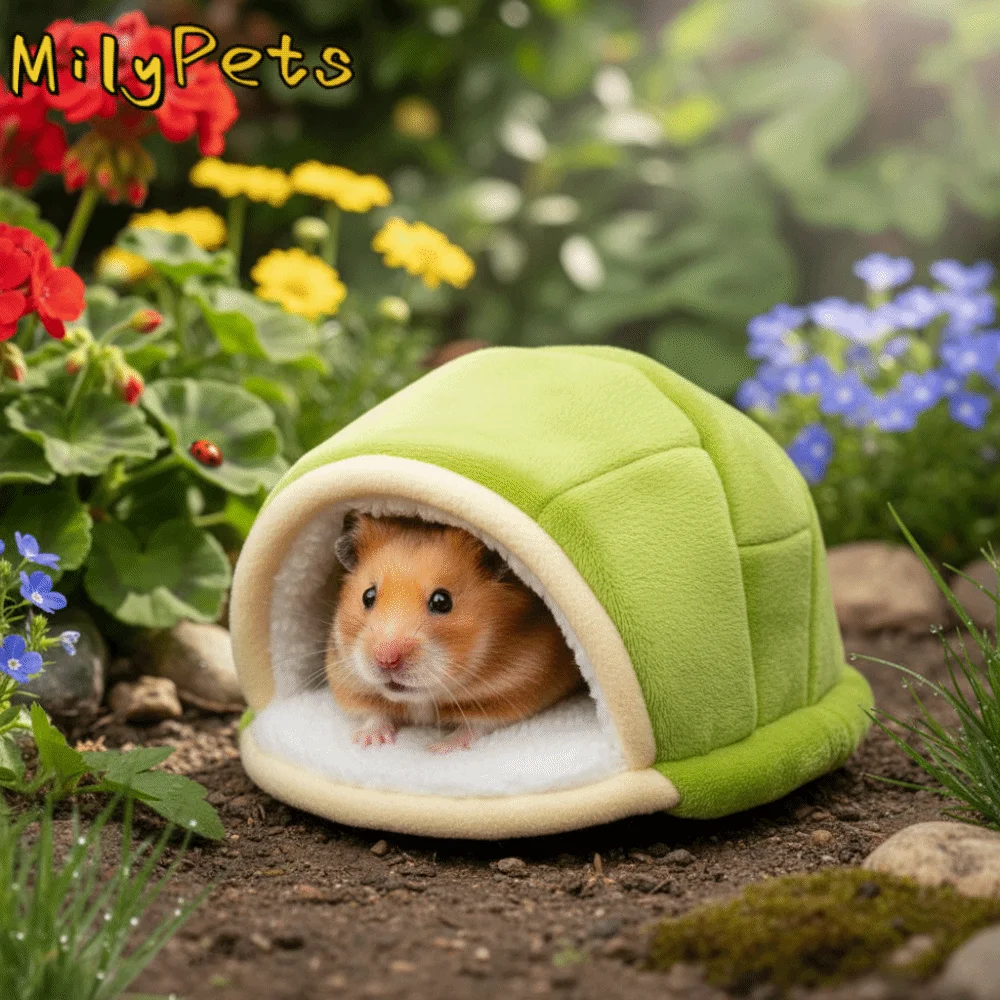 

Creative Portable Hamster Warm Nest Washable Turtle Shell Shape Hamster Sleeping Bag Cozy Soft Guniea Pig House for Golden Bear