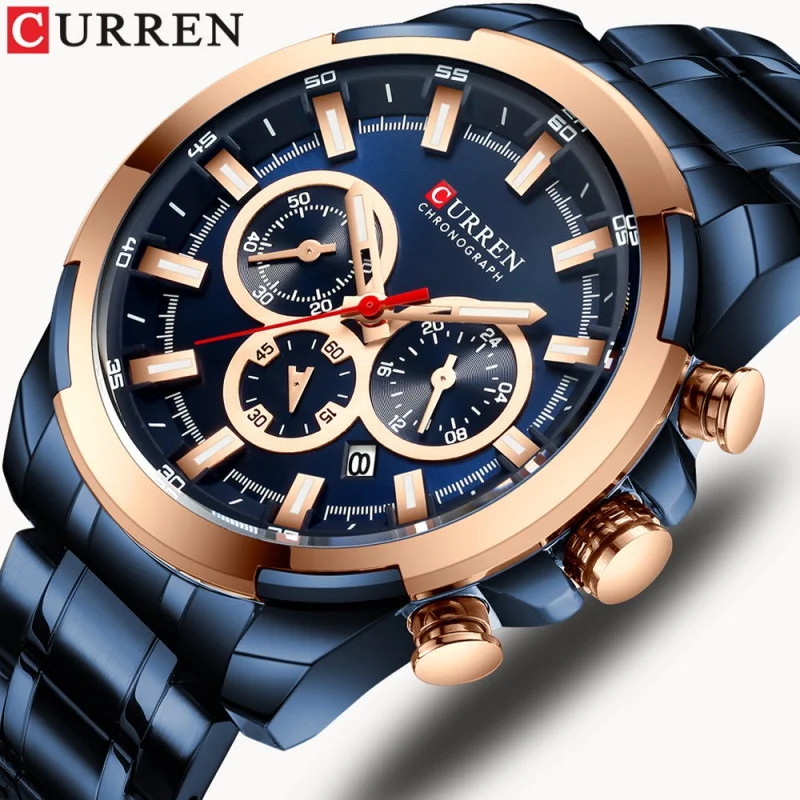 Curren 8361 Men's Watch Waterproof Quartz Steel Belt Watch Multi-Function Calendar Business Men's Watch