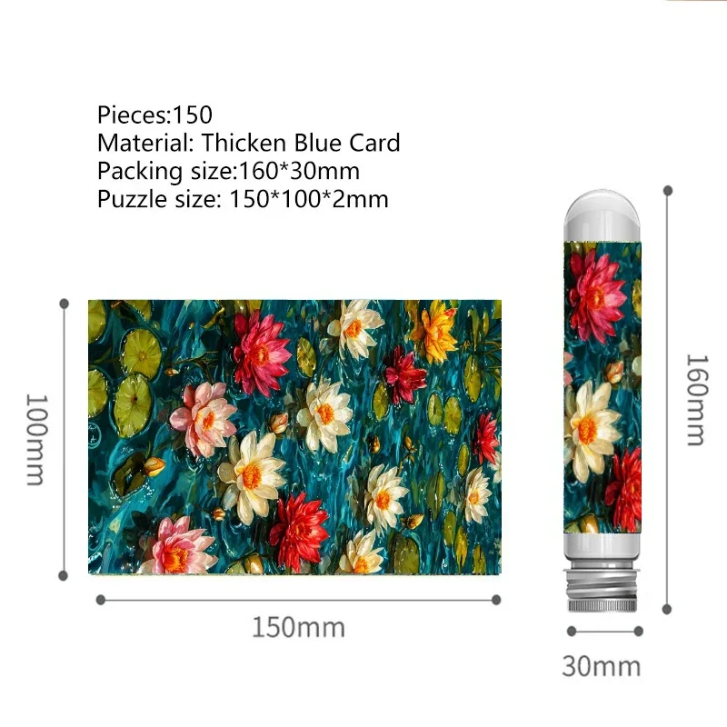 150PCS Mini Test Tube Difficult Lotus of the River Jigsaw Puzzle  Decompression Toys Game Family Educational Toys