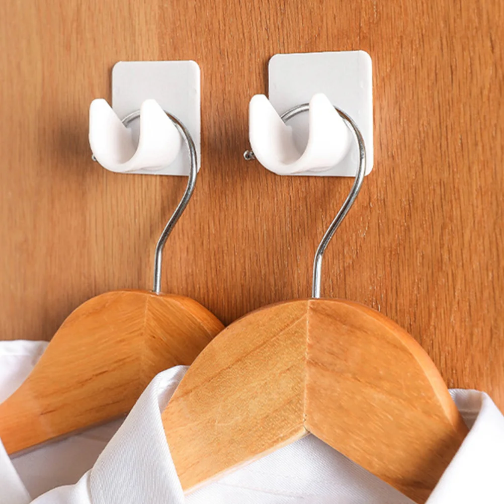 2 Pcs Rod Holder Without Drilling Holes Hook Curtain Brackets Stick Hooks Door Shower Pole Rods Fixing Holders Self Adhesive up