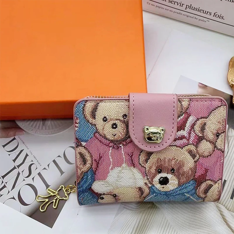 Fashion Cute Little Bear Shape Women\'s Wallets Trend Zero Wallet Zipper Multi-card Bit Purse