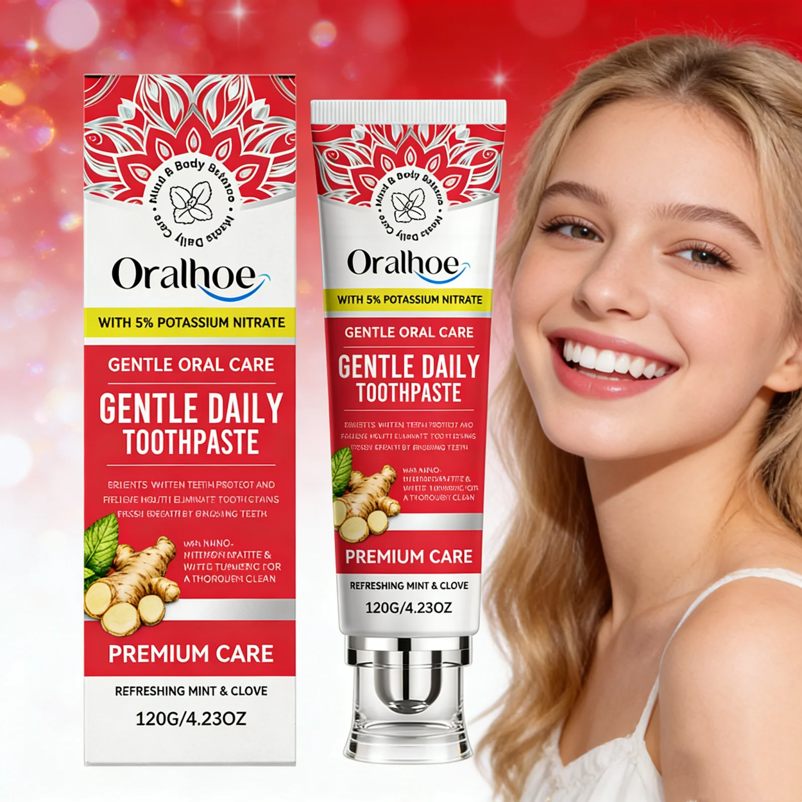 

Teeth Brightening Clean Toothpaste Nano Bicarbonate Turmeric Remove Tartar Stains Lasting Fresh Mint Daily Oral Care Toothpaste