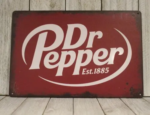 Dr. Pepper Dr Tin Metal Sign Vintage Rustic Style Soda Fountain Diner