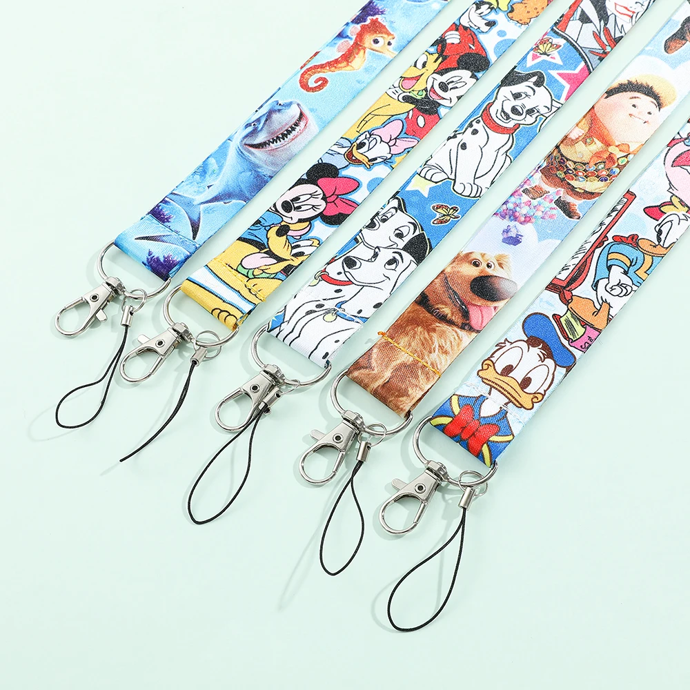 Mickey Minnie Strap Lanyard for Keys Keychain Badge Holder ID Credit Card Pass Hang Rope Lariat Mobile Phone Charm Accessories