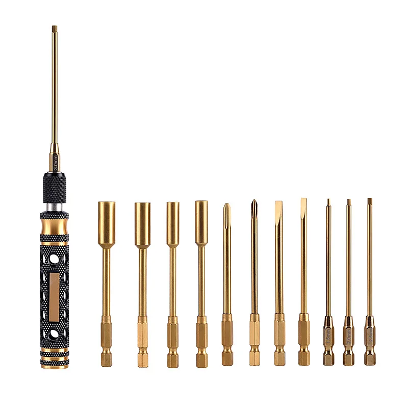 XQRC 4-in 1/12-in 1 titanium bit hex socket screwdriver 1.5 2.0 2.5 3.0mm, suitable for RC crawler car maintenance tools