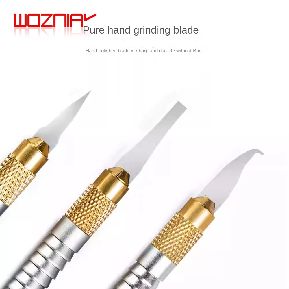 YCS 9-piece Set Blade with Upturned Blade, Pointed Blade, Hooked Blade For Mobile Phone, iPad, Computer Chip Repair Blade Tool