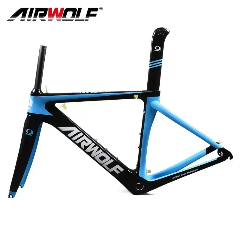 

Airwolf T800 Carbon Road Bicycle Frame with Fork Seatpost Quick Release Derailleur Di2 or Mechanical Road Bicycle Frame