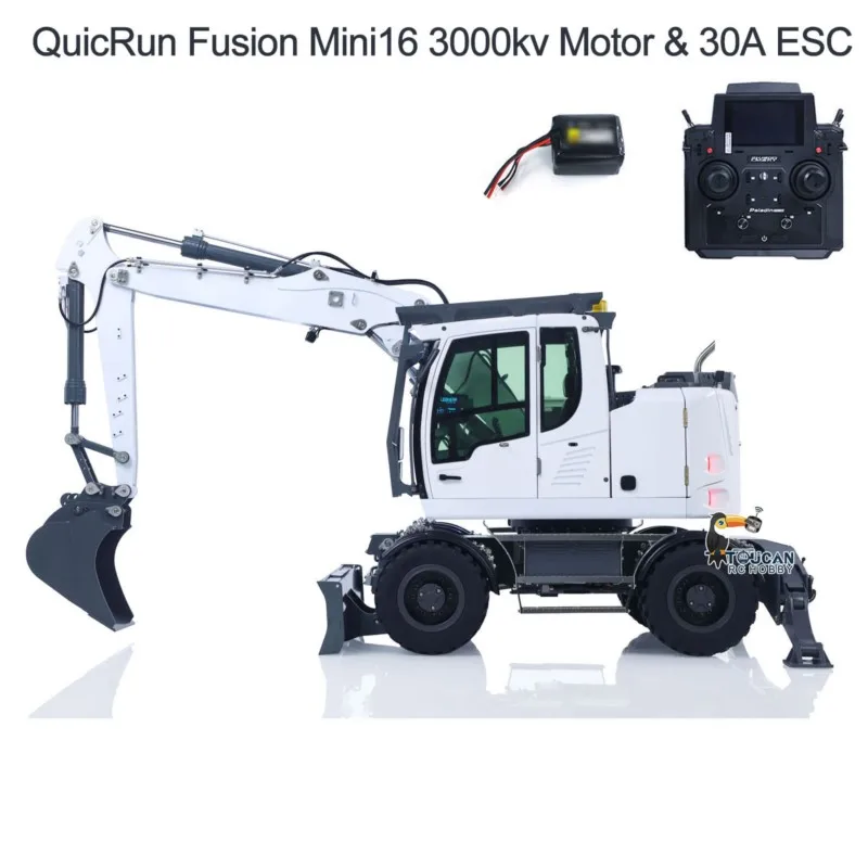 1/14 RC Hydraulic Excavator LR914 8CH Valves 4x4 RTR Wheeled Digger Differential Lock Hobbywing Brushless Motor ESC Sound System