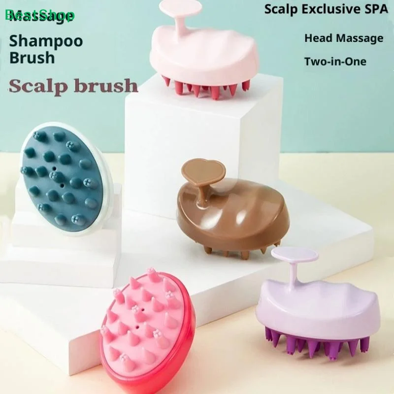 2-in-1 Scalp Massager & Shampoo Brush, Silicone Bristle Head Scrubber for Hair Care & Scalp SPA