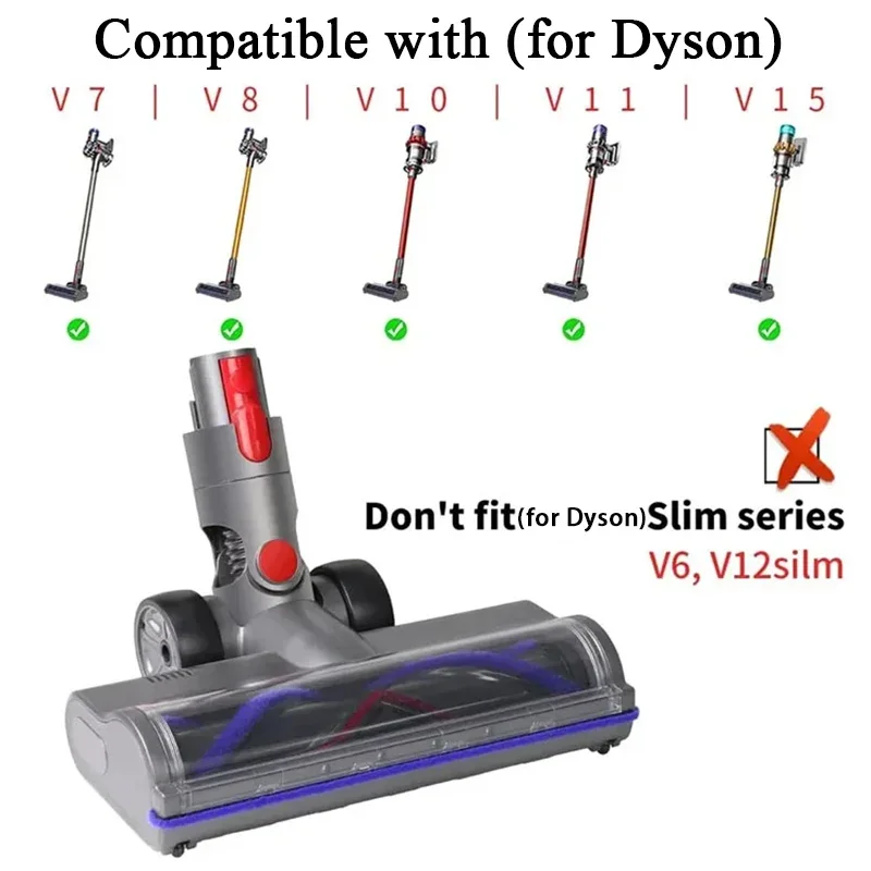 Cabezal de succión de cepillo de piso eléctrico para aspiradora Dyson, piezas de reparación de aspiradoras de palo inalámbrico, V7, V8, V10, V11, SV12, V15