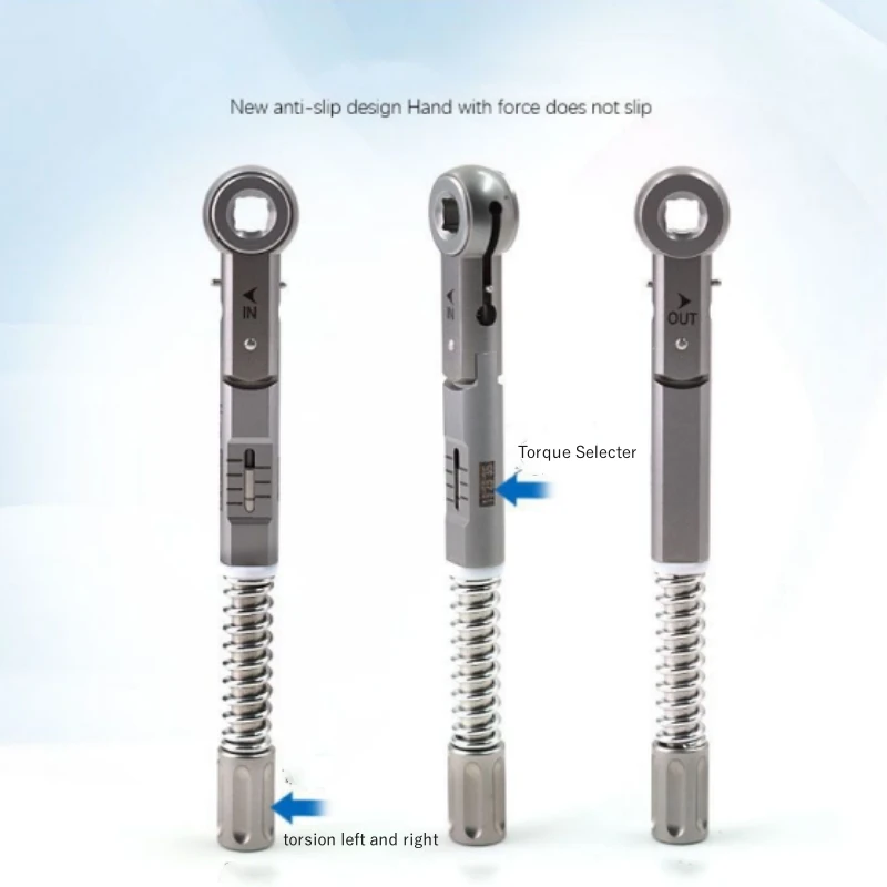 Dental Square Screw Head Ratchet Wrench Kit Universal Implant Torque Ratchet Hand for Crown Prosthetic Restoration