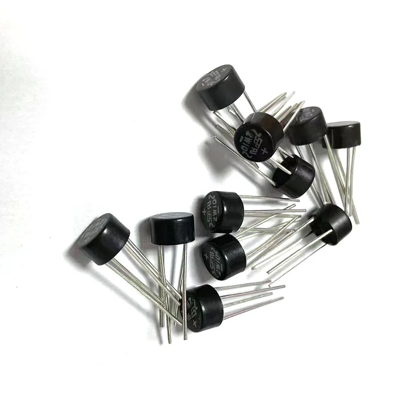 50-200PCS rectifier bridge stack 2W04 2W06 2W08 2W10 2A 400A 600A 800A 1000V round bridge diode bridge rectifier
