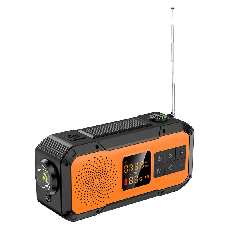 Multi-function hand crank emergency disaster prevention radio flashlight machine charging automatic search station FM/AM/WB/NOAA