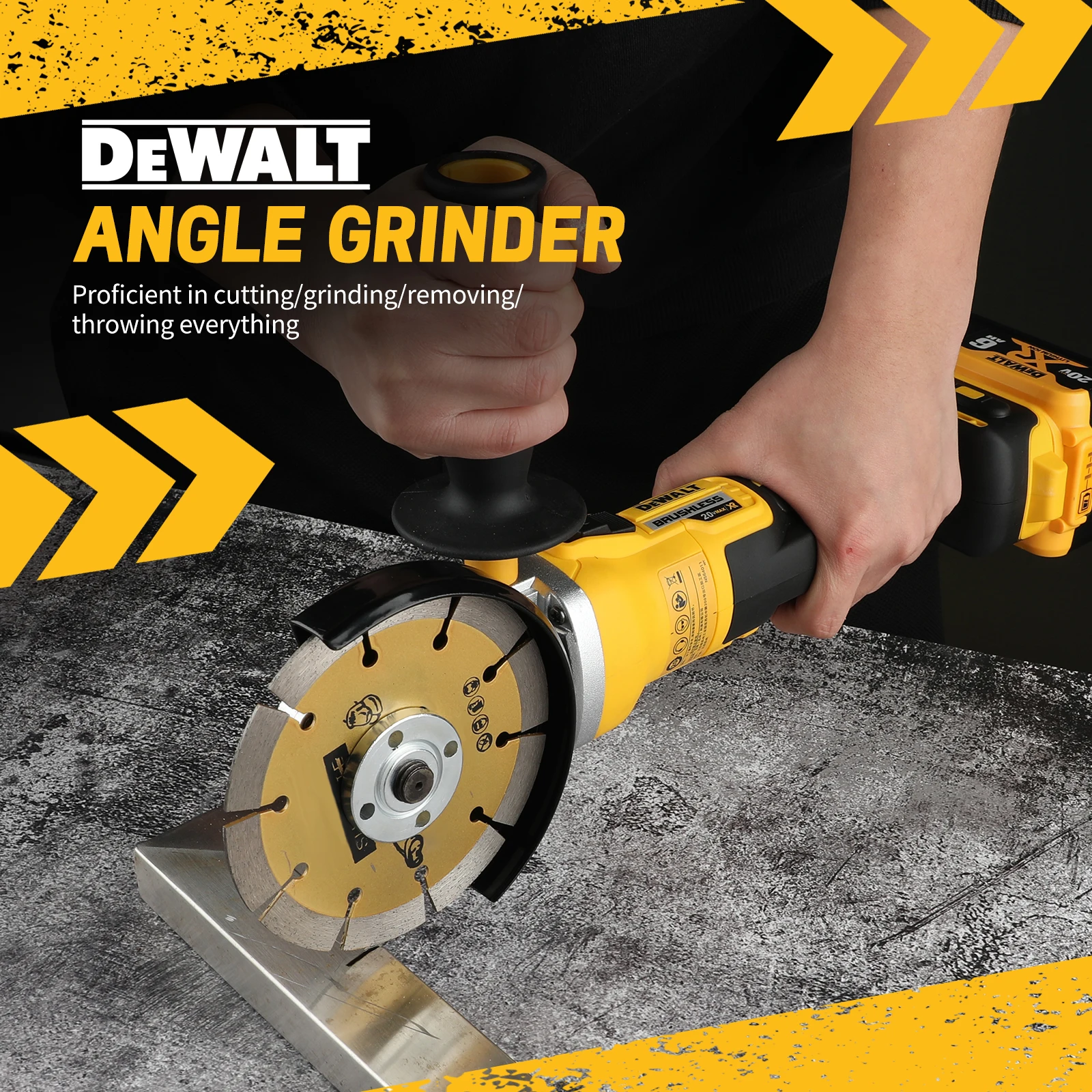 DEWALT DCG405FN Angle Grinder 20V Rechargeable 125mm Motor Cutting Machine Brushless Polishing Machine  Cordless Handheld