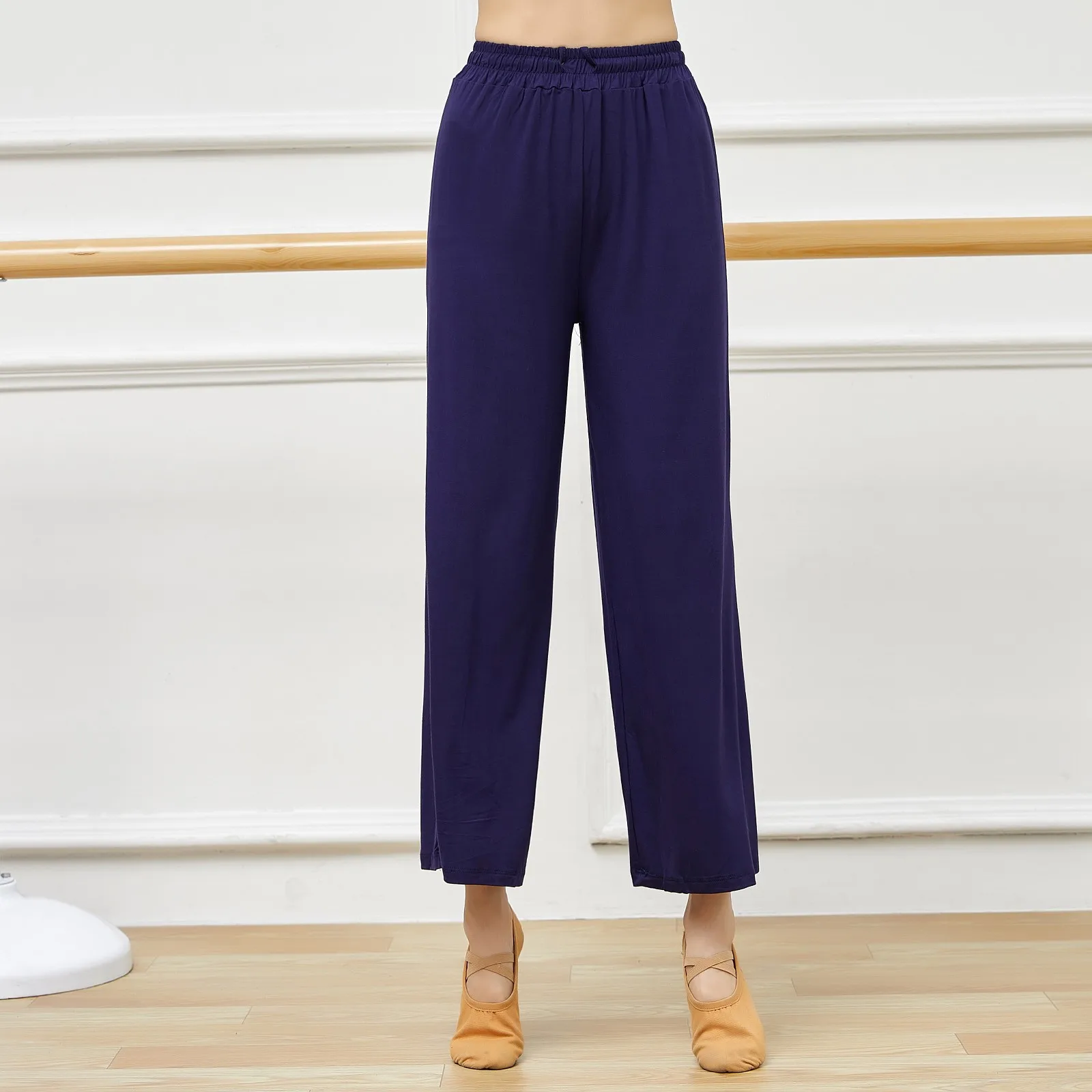 Women's Pants Classical Dance Trousers Wide Legged Long Pants Gymnastics All-Math Plain Solid Casual Baggy Pocket Pants