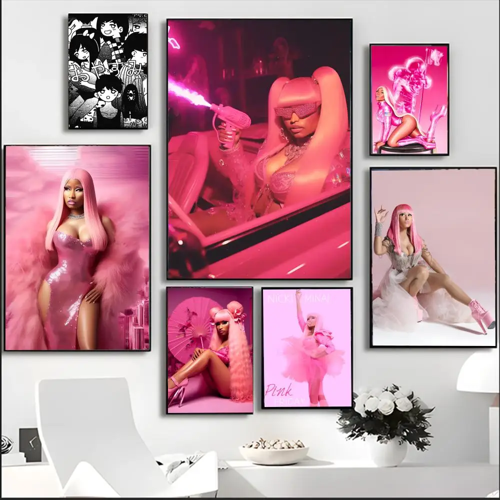 Rapper N-nicki Minaj Pink Friday 2 Pintura Caligrafia HD Pôster de tela à prova d'água Arte: Decoração de parede estética para casa, bar e mais