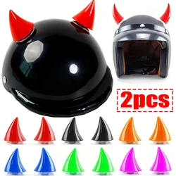 2pcs Multicolor Motorcycle Helmet Devil Horns Electric Bike Car Styling Decoration Helmet Stickers Long Short Parts Accessories