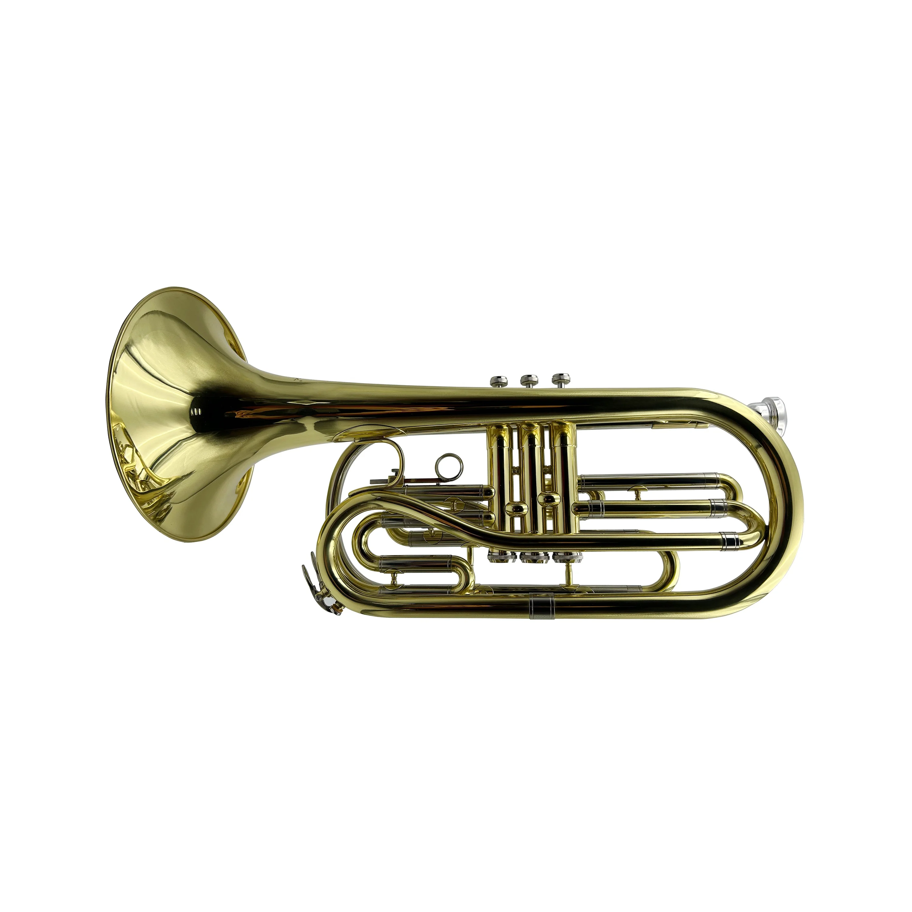 

Высококачественный латунный тромбон Bb Gold Марширующий инструмент JYMTB1312 и прочный