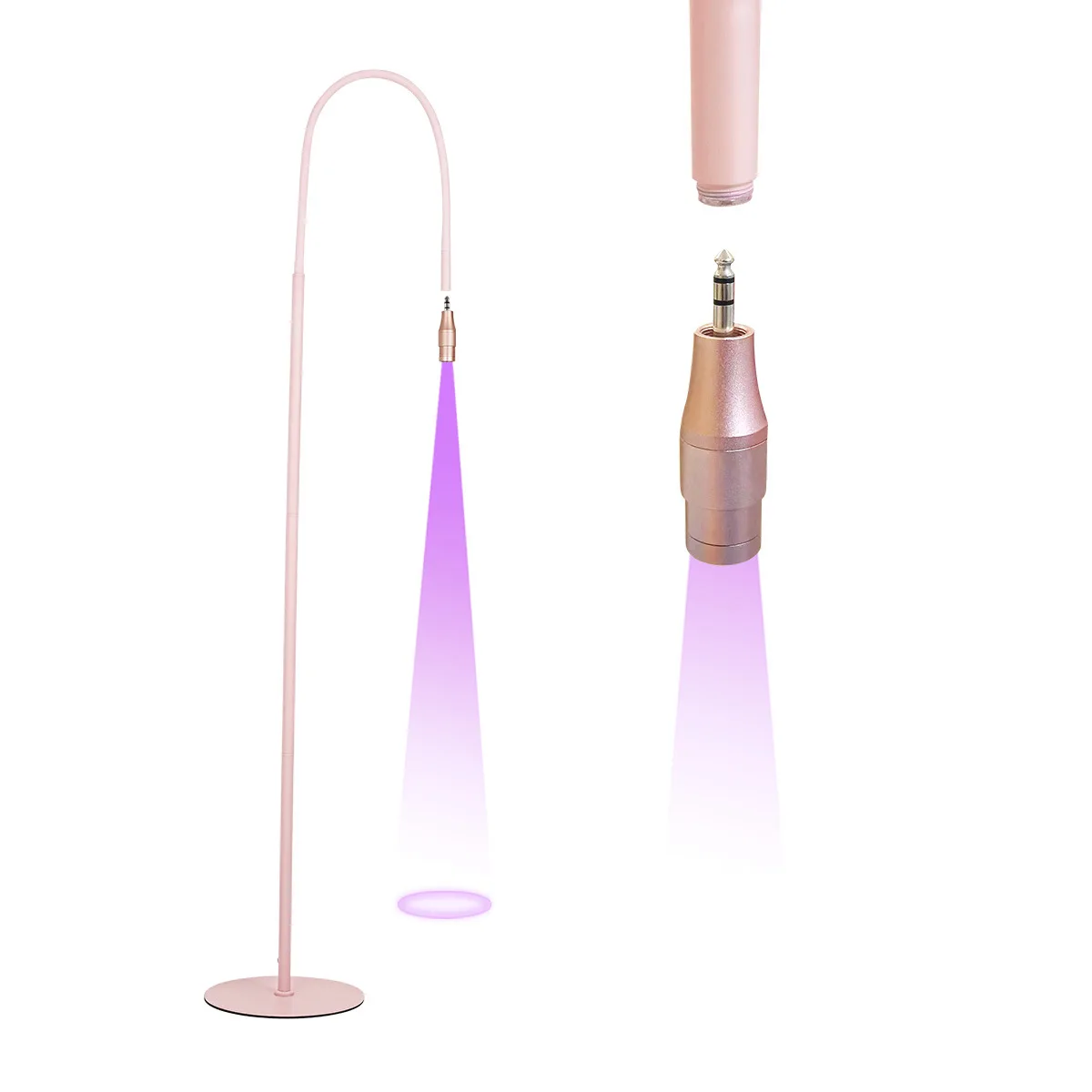 

УФ-лампа для наращивания ресниц 10 Вт, розовая, напольная, с педалью, для быстрой полимеризации клея, сушки ногтей и гель-лака