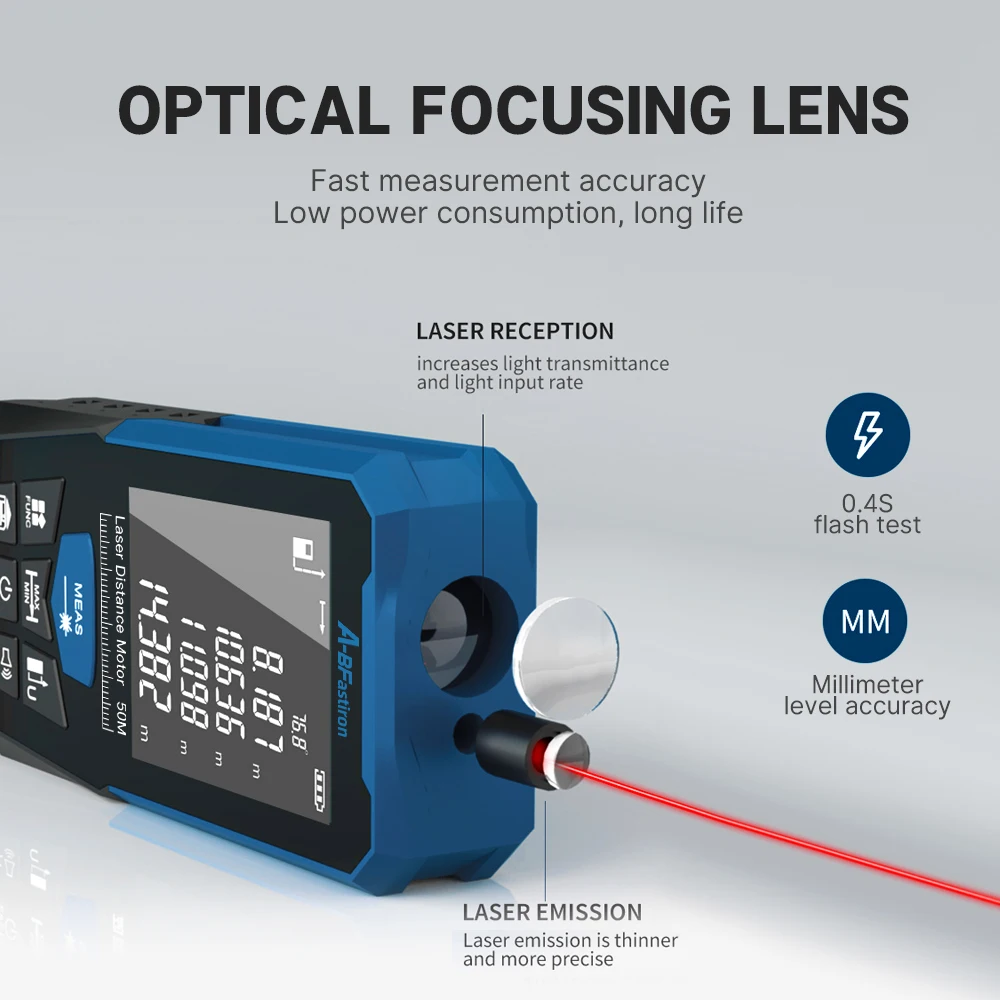 Imagem -03 - A-bf Fita Medida Laser Medidor de Distância Laser Profissional Trena Rangefinder Laser Metro Range Finder 50m 70m 120m