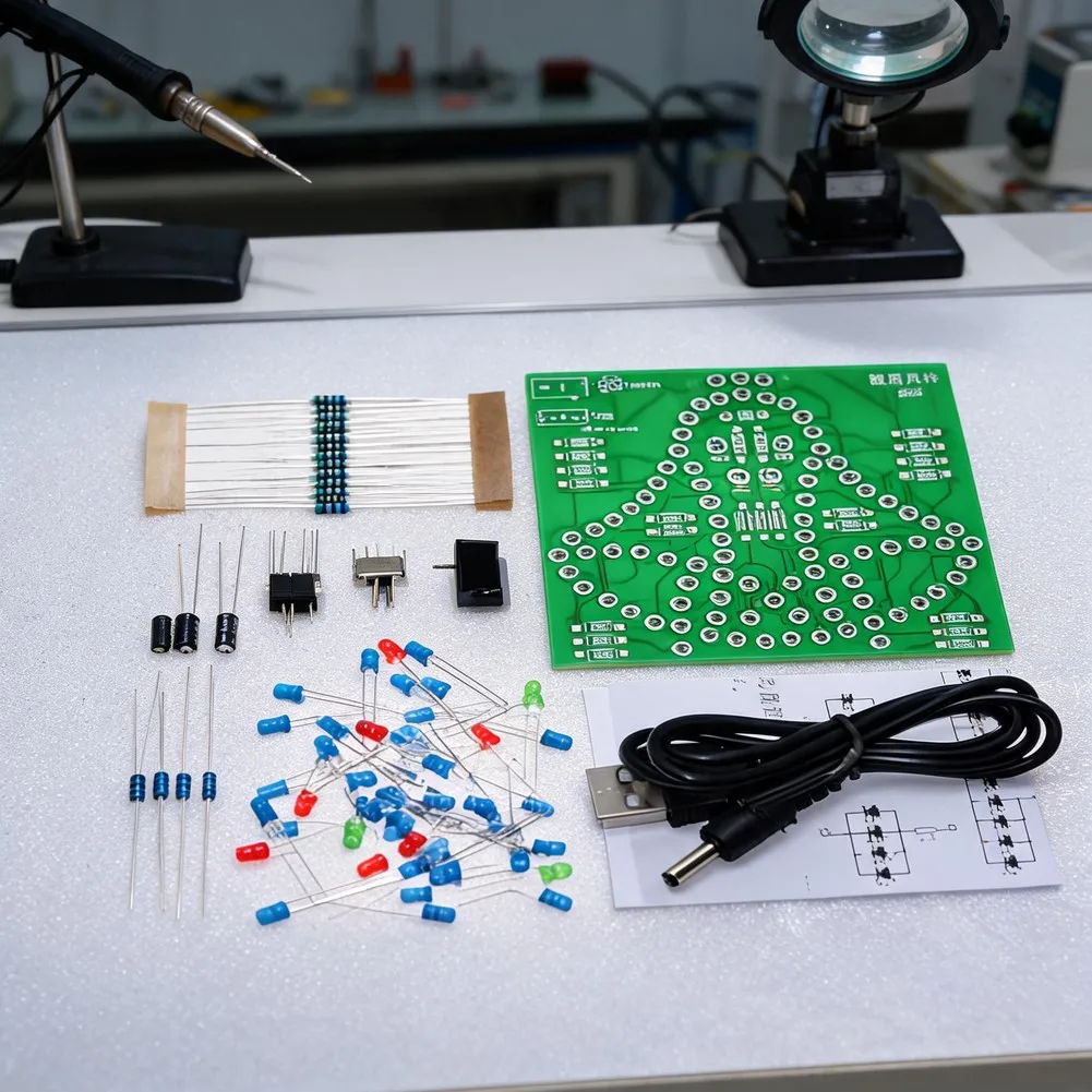 LED Swinging Chime Module Kit 2PCS Electronic Wind Chime for Student Projects DC 3-5V 82x75mm Compact PCB Board