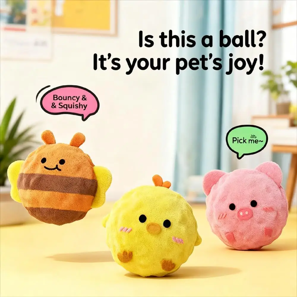 Interactive Squeaky Bouncing Chick Ball – Chew-Resistant Slow-Rebound Pet Toy for Dogs & Cats, Boredom Reliever, Fun Sound Gift