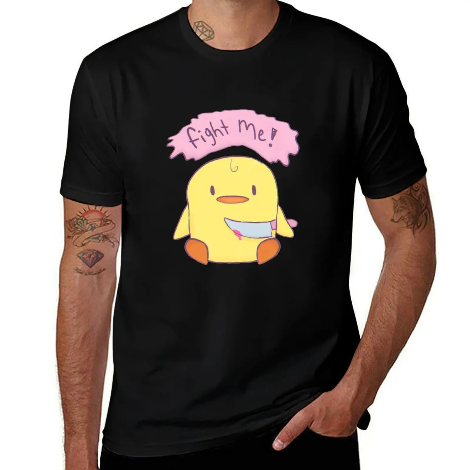 Fight Me! Chick T-Shirt Trendy Print Short Sleeve T-Shirt
