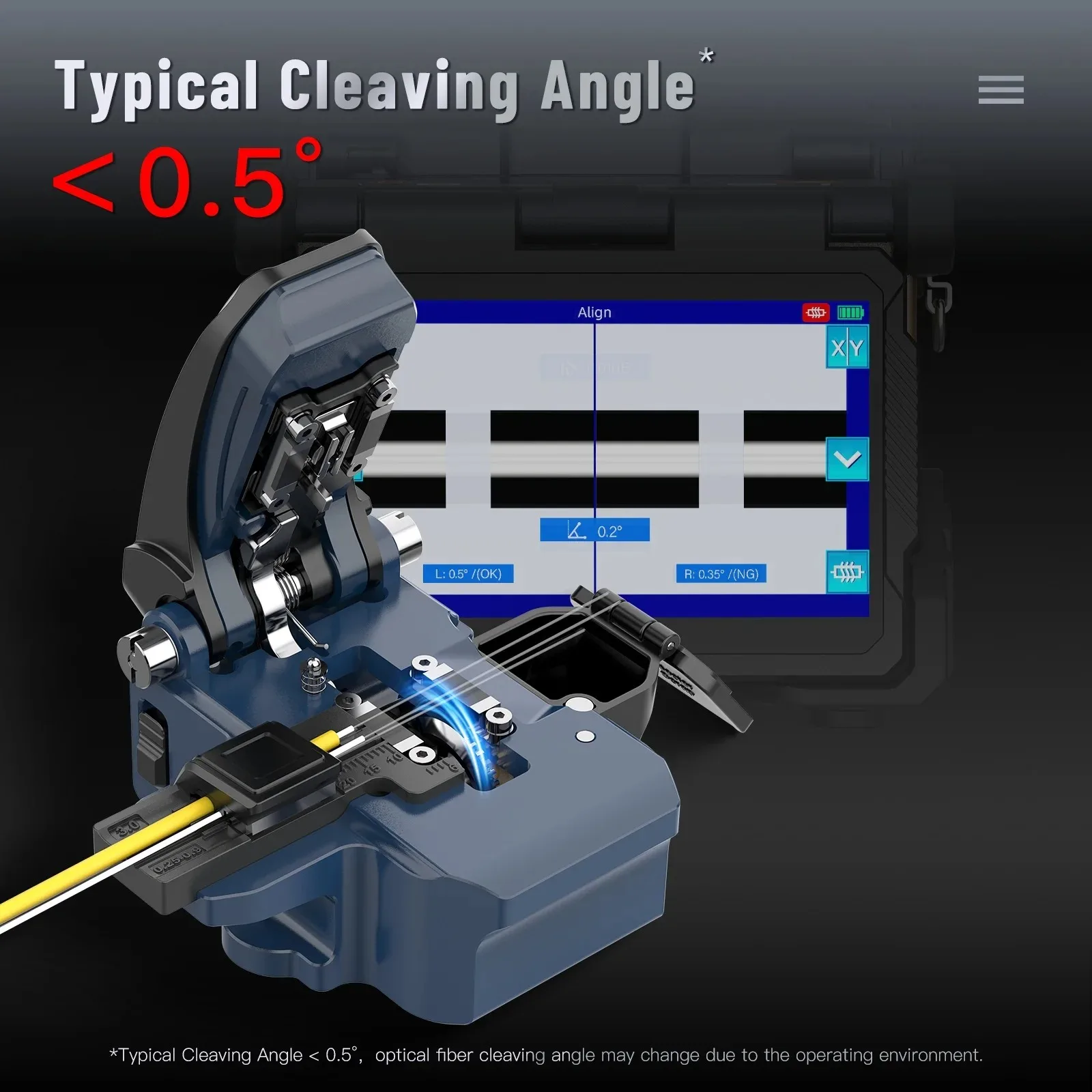 All Metal KL-33F One-Step Fiber Cleaver 72,000 Fiber Cleaves CNC Processing 3 Fixtures Cutting Angle less than 0.5 Degree