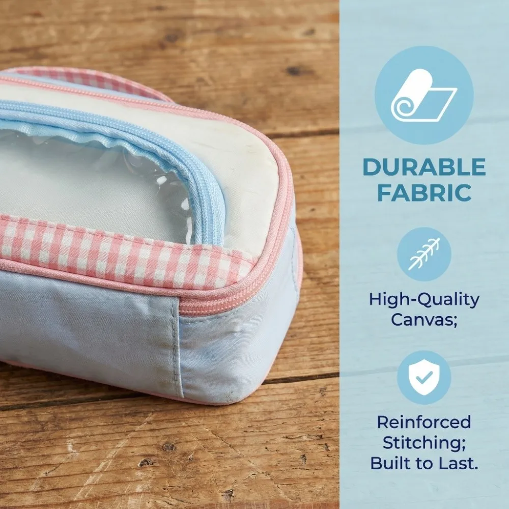 Large Capacity Transparent Window Pencil Case Makeup Bag School Pencil Box Korean Stationery Bag Pencil Holder Desktop Organizer