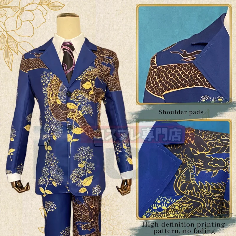 HOLOUN Tokyo Revengers Anime Cosplay disfraz traje de exposición Ken Ryuguji dragones uniforme dragón azul 5 uds conjunto abrigo Halloween Gif