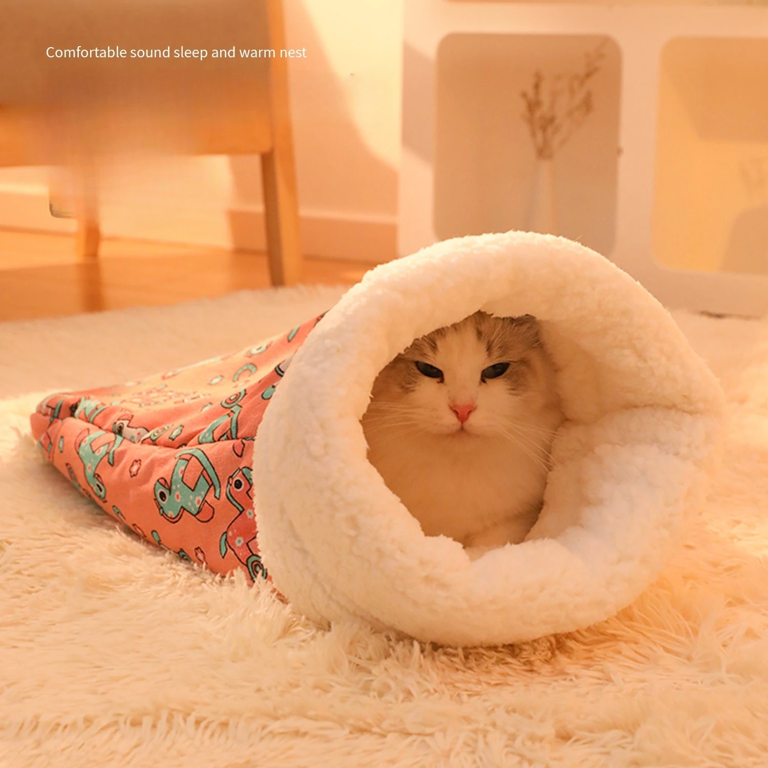 

Pet Sleeping Bag Autumn and Winter Warmth Cat's Nest Sense of Security Dog's Nest Closed Kitten Drill Hole Nest Wholesale
