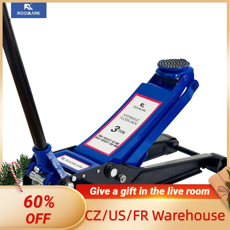 

Roomark Floor Jack 2/3 Ton Hydraulic Dual Pump for Quickly Car Lift, Low Profile Service Jack 3.15-20'' Lifting 6600 Lb Capacity